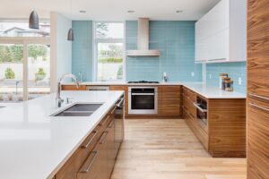 5 shades of blue kitchen